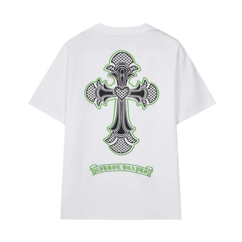 Chrome Hearts Cross Print Street Style White T-Shirt
