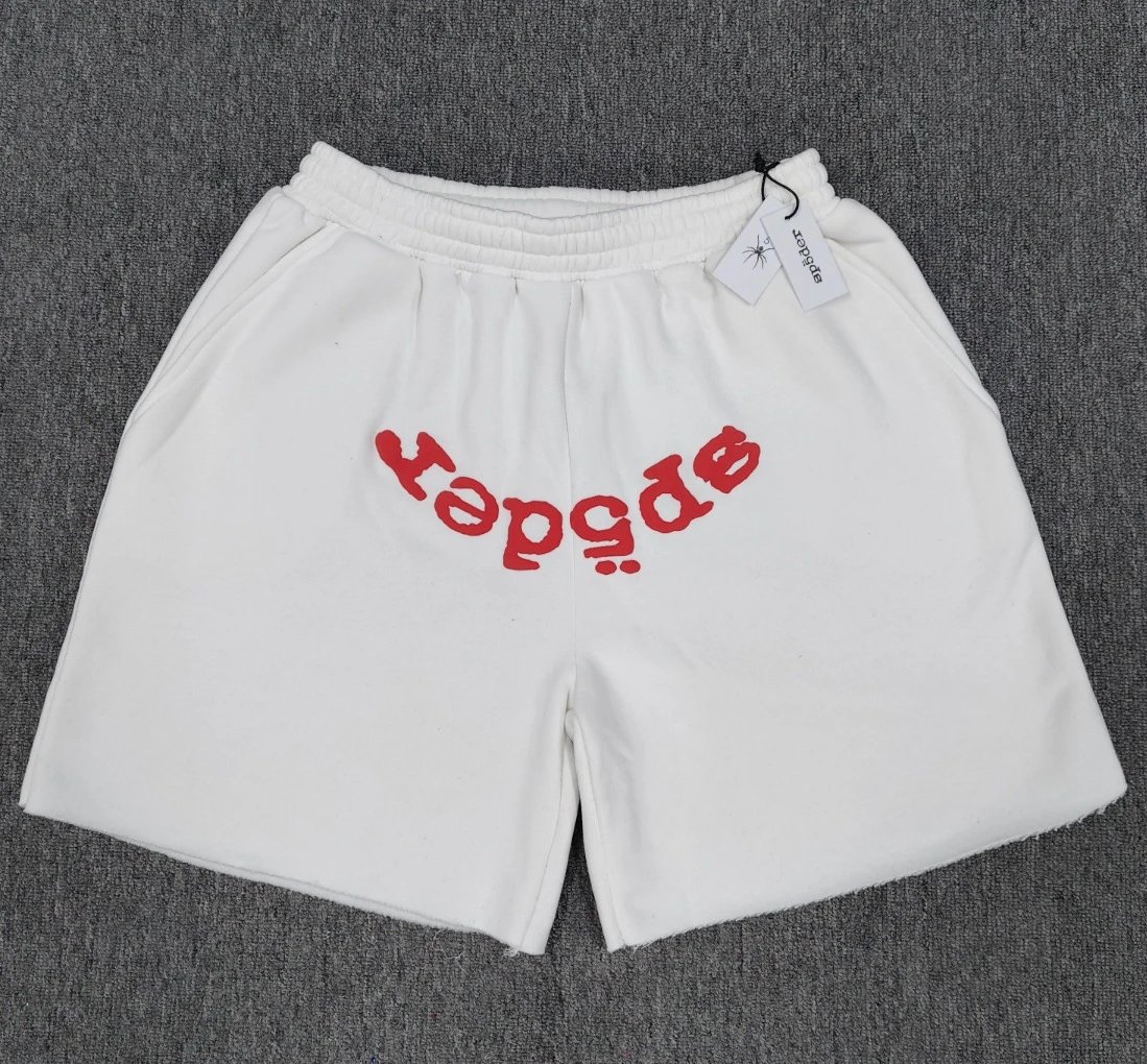 Sp5der Printed Street Style White Shorts