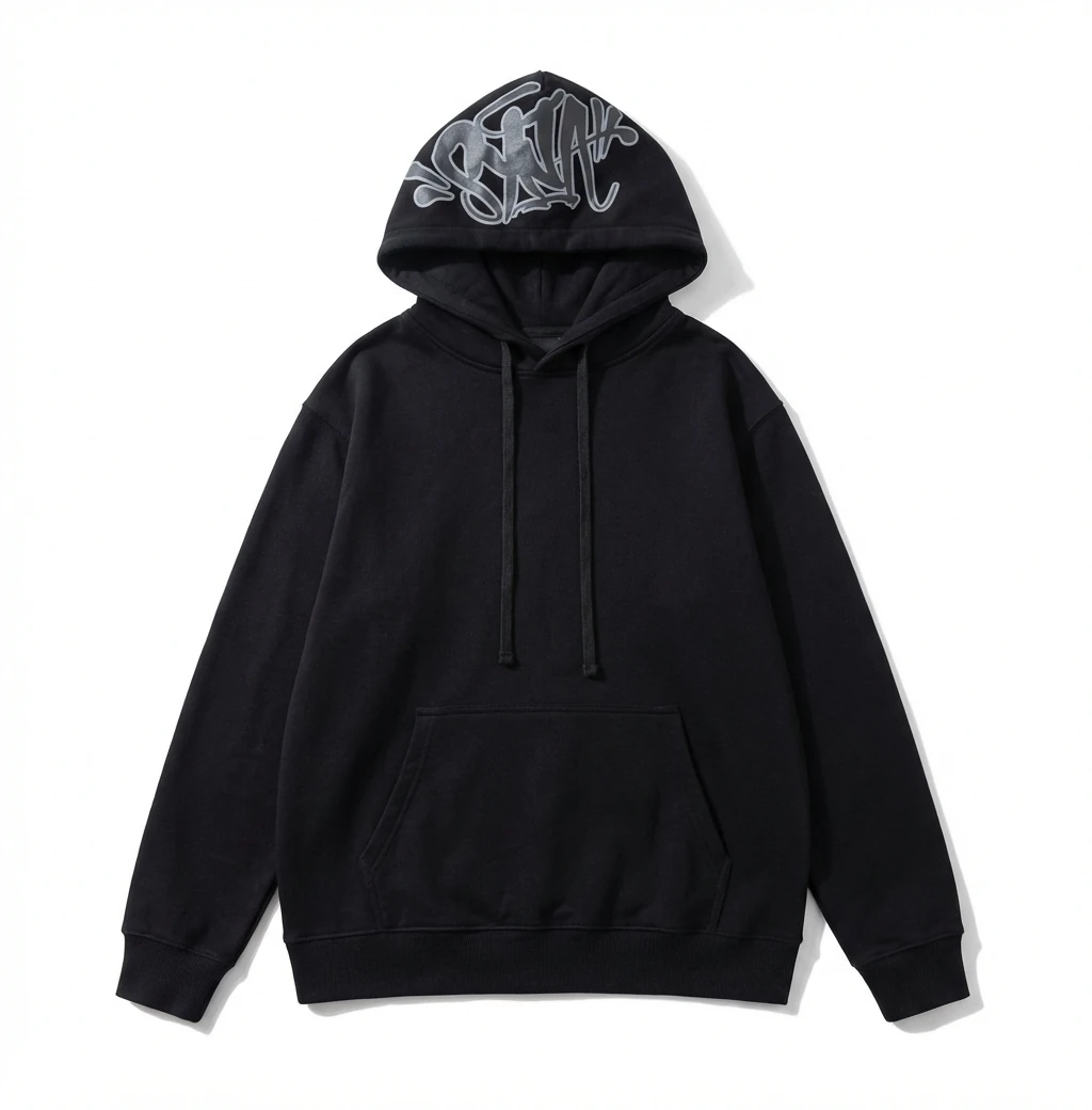 SynaWorld graffiti-style black hoodie
