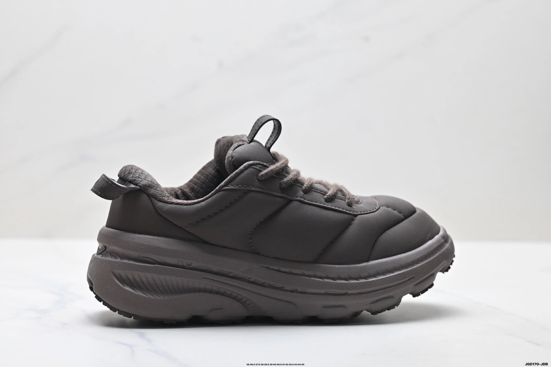 HOKA thick-soled retro-style gray shoes