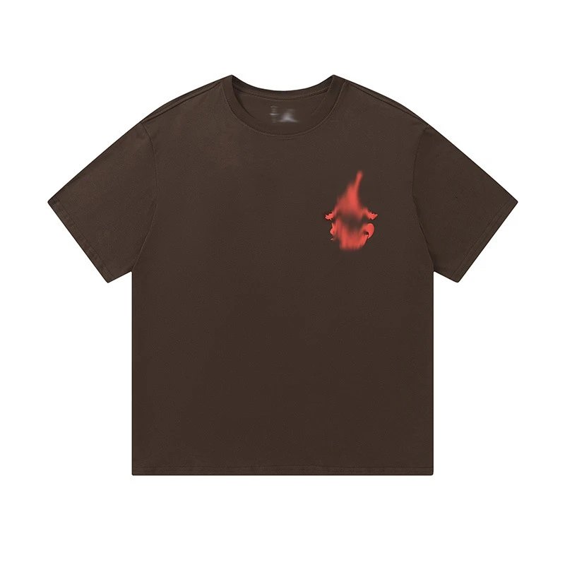 Travis Scott Easy Match Graphic T-shirt Brown Travis Scott for Leisure Wear
