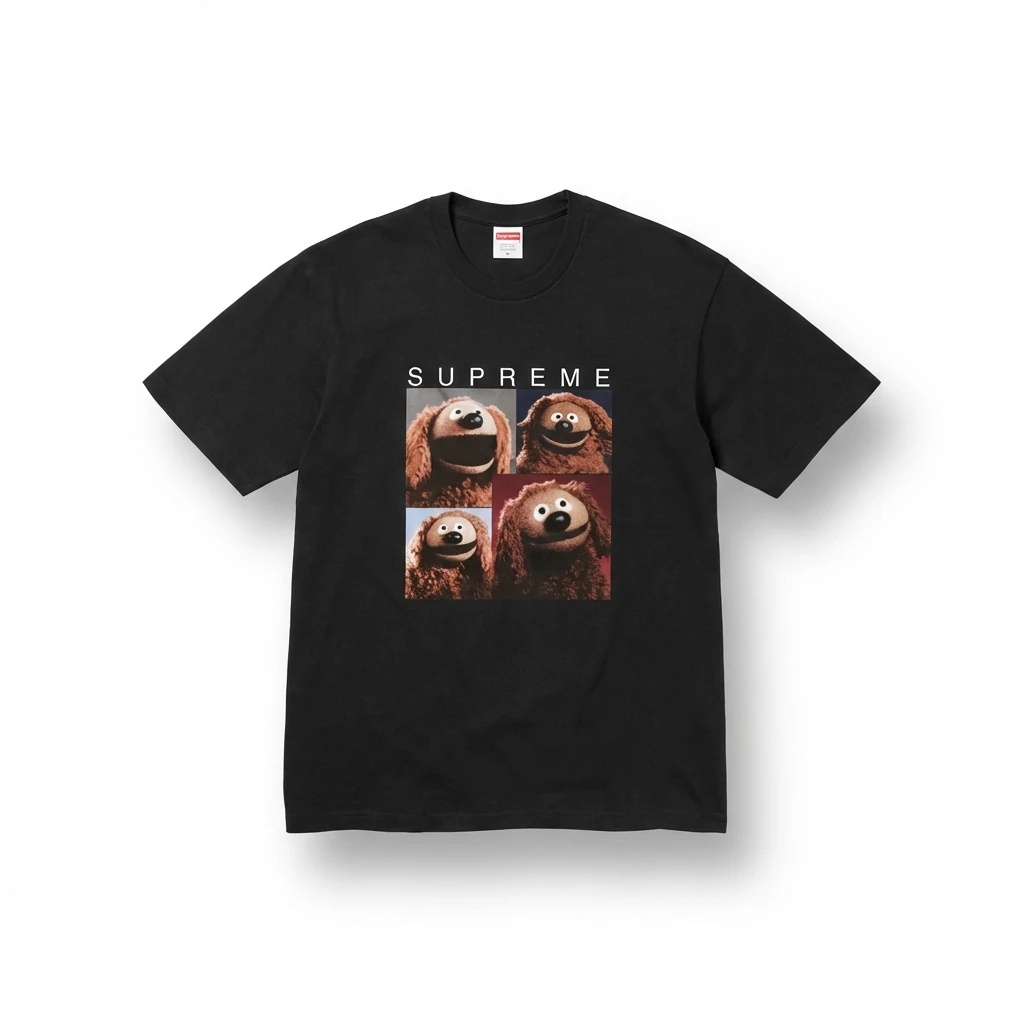 Supreme Cartoon Style Black T-shirt