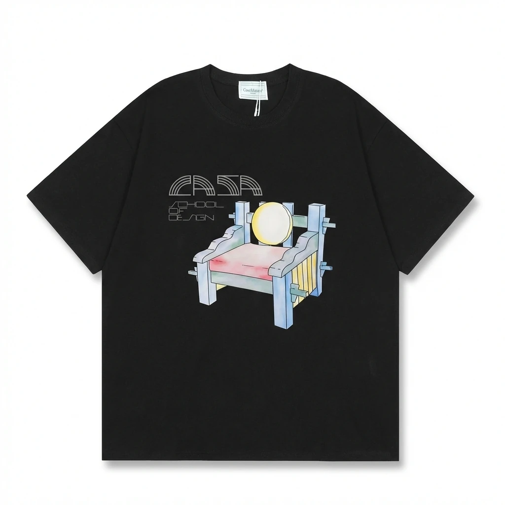 Casablanca retro style black T-shirt