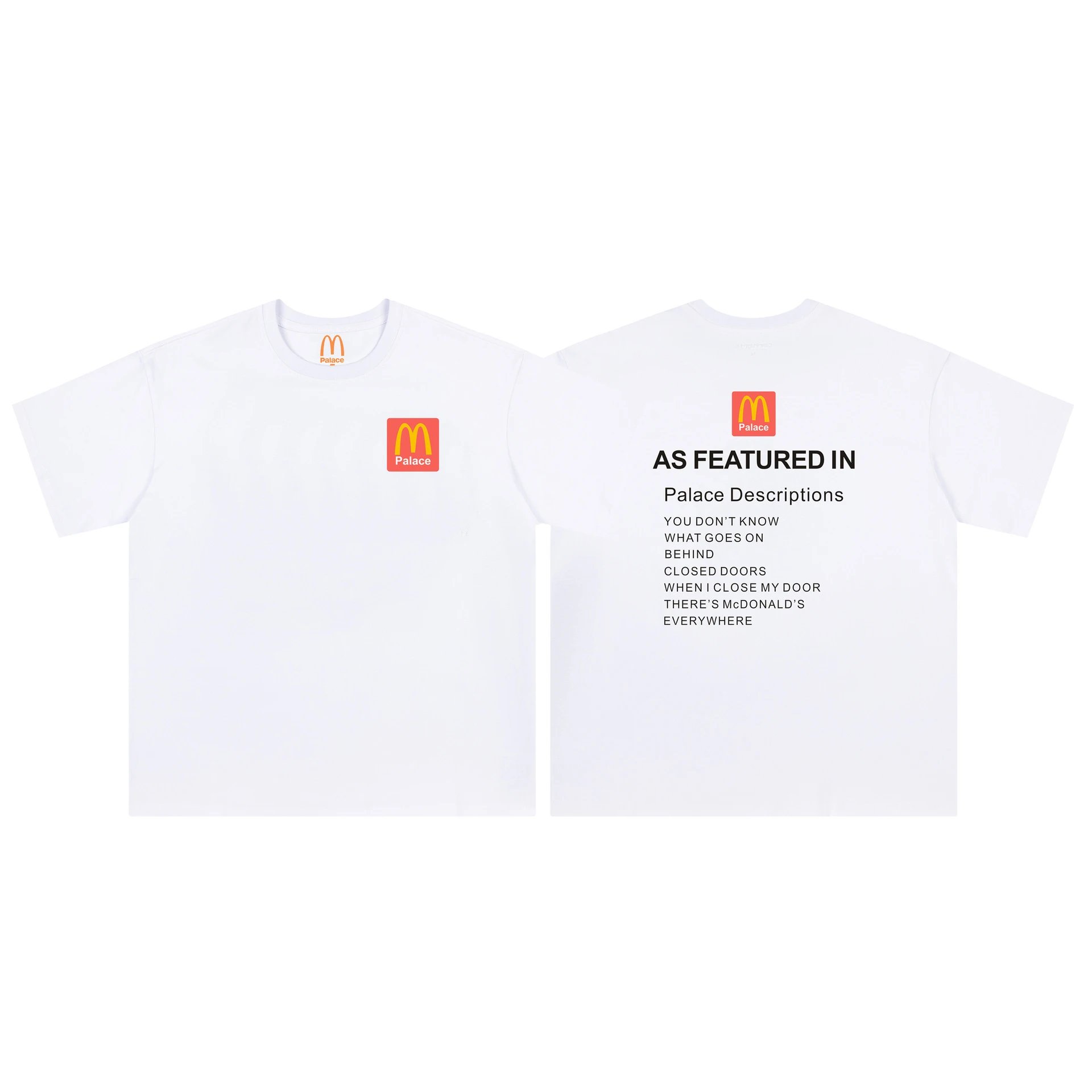 Palace x McDonald's Co-branded Street Style White T-shirt