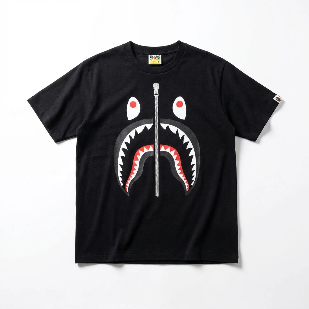 Bape Shark series black short-sleeved shirt