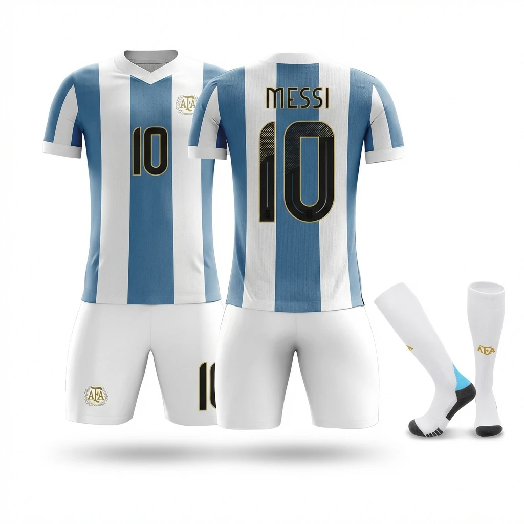 The Argentina blue and white striped Messi jersey