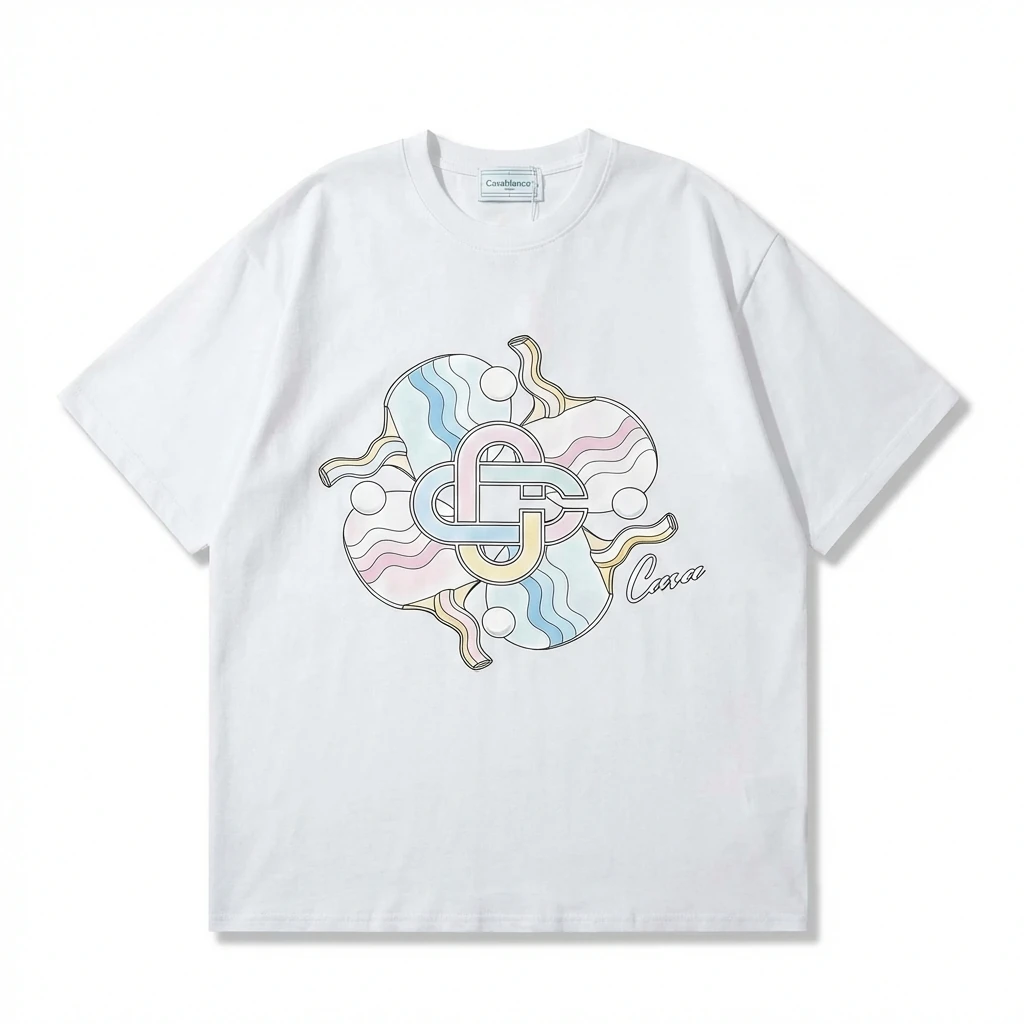 Casablanca Print Trendy White T-shirt