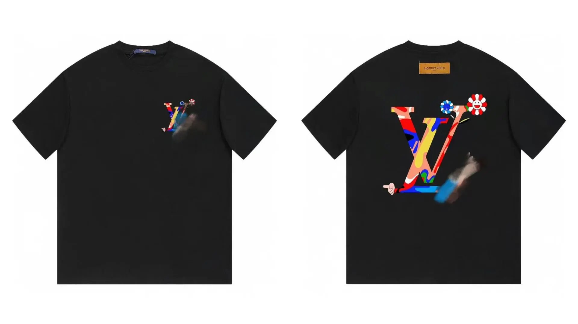 Louis Vuitton x Sunflower Co-branded Street Style Black T-Shirt