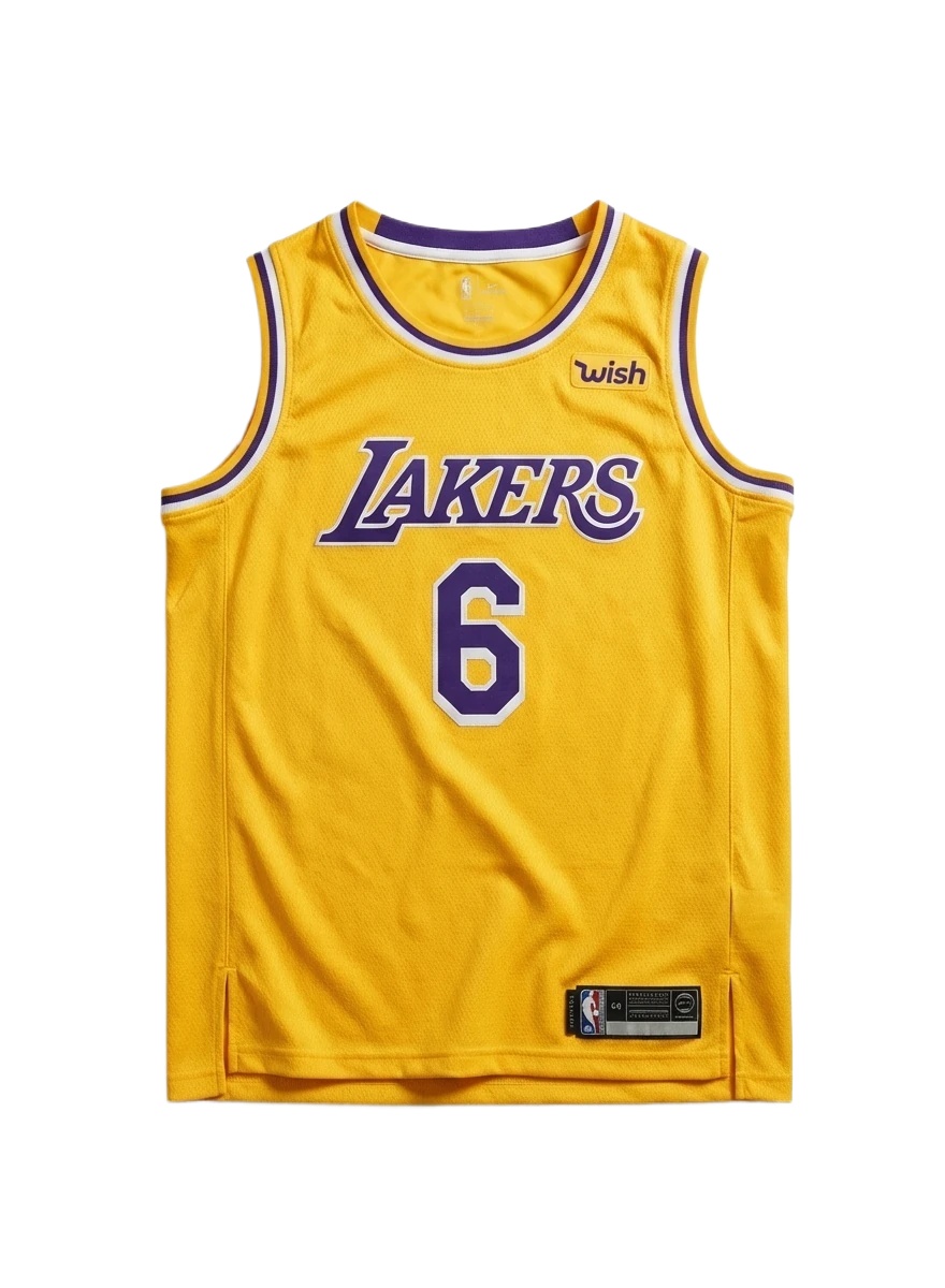 LBJ's yellow basketball jersey of the Lakers