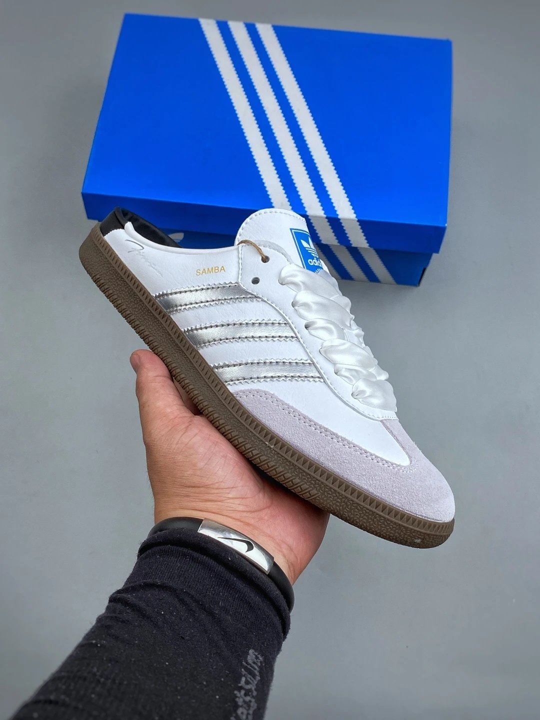 Adidas White Low-Profile Sneakers with Textured Side Detail
