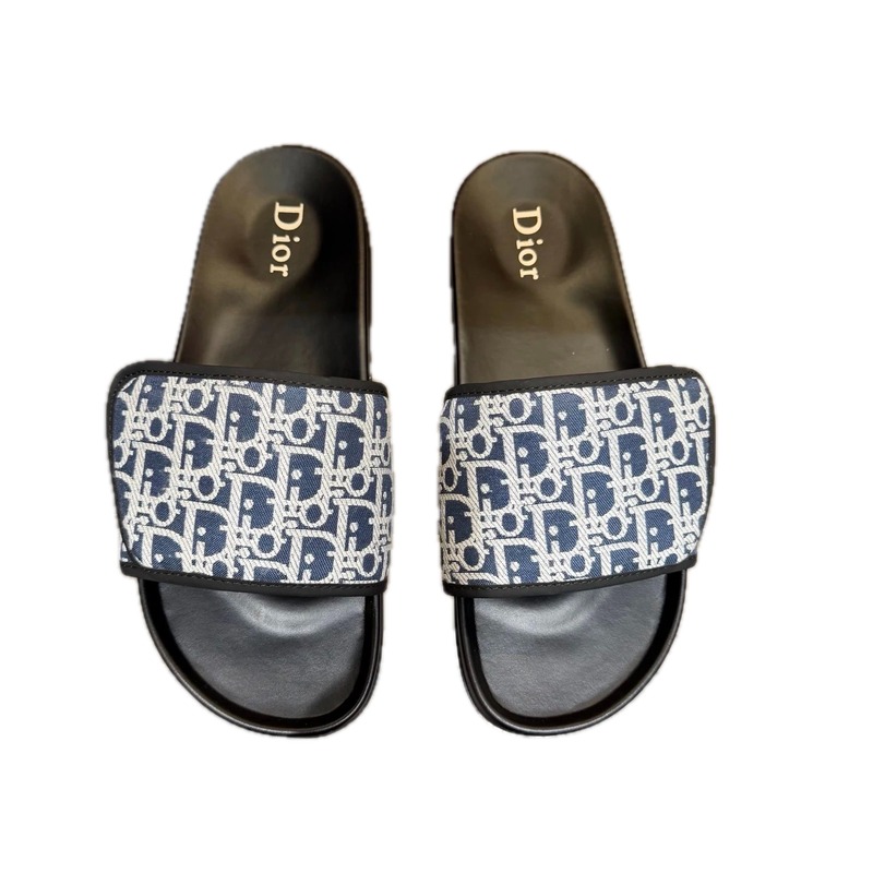 Dior Oblique Collection Luxury-style Blue & Black Slides