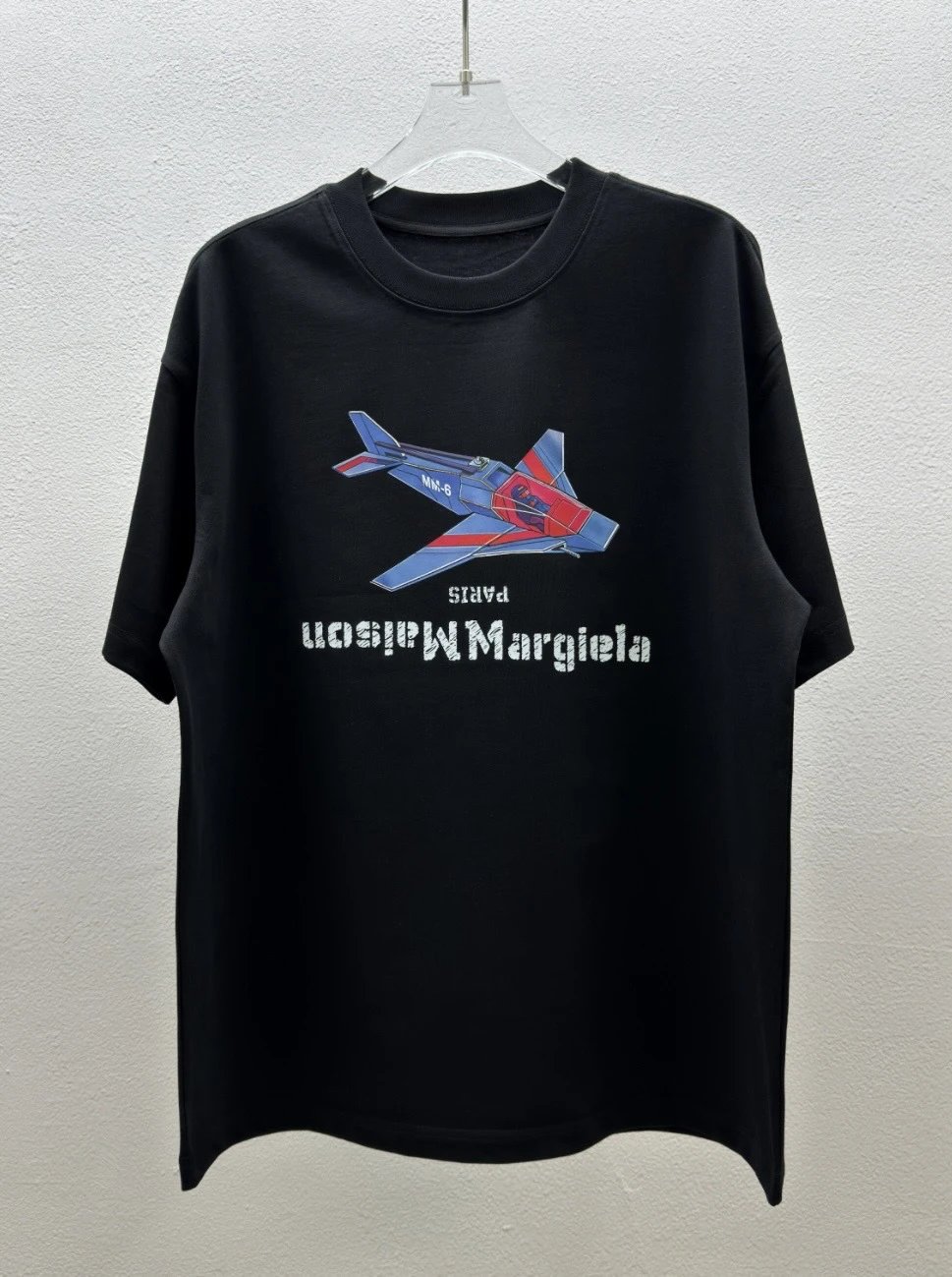 Maison Margiela MM6 Trendy & Cool Black Printed Short-sleeve T-shirt