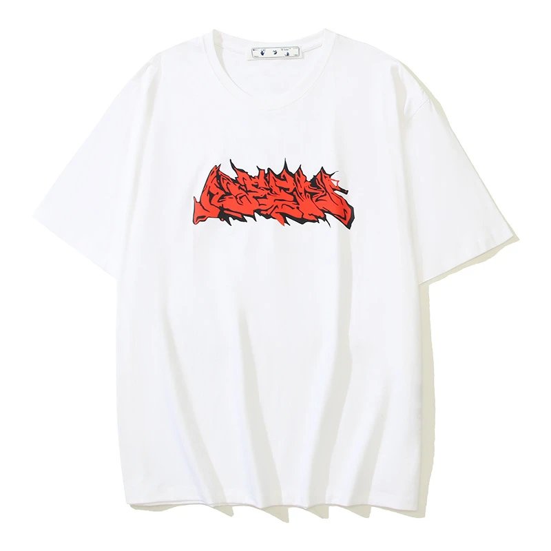 Thrasher Classic Flame logo T-shirt White Red Thrasher for Daily Styling