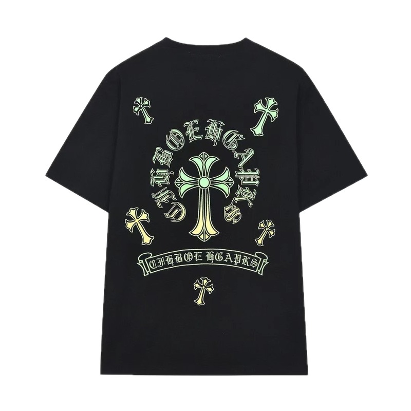 Chrome Hearts Cross Print Gothic Black Short-sleeve T-shirt