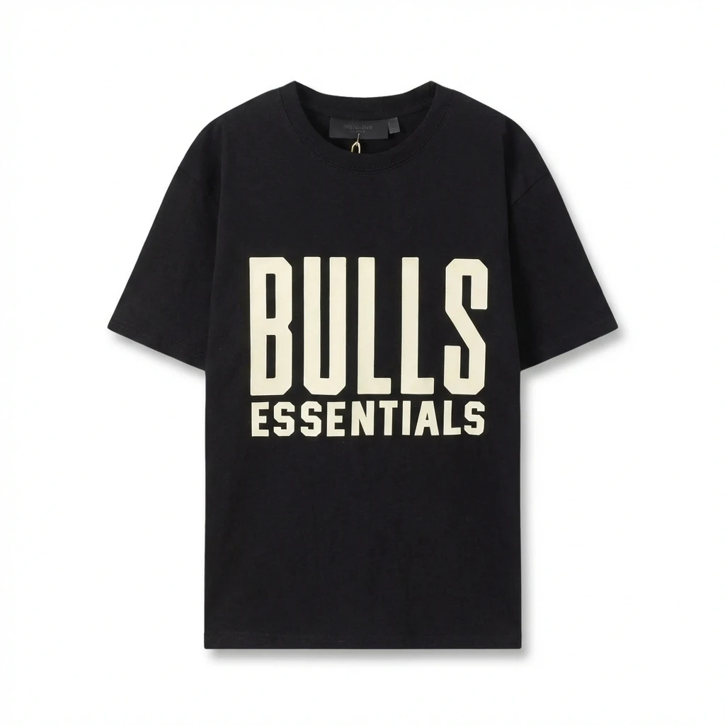 ESSENTIALS Bulls-style black T-shirt