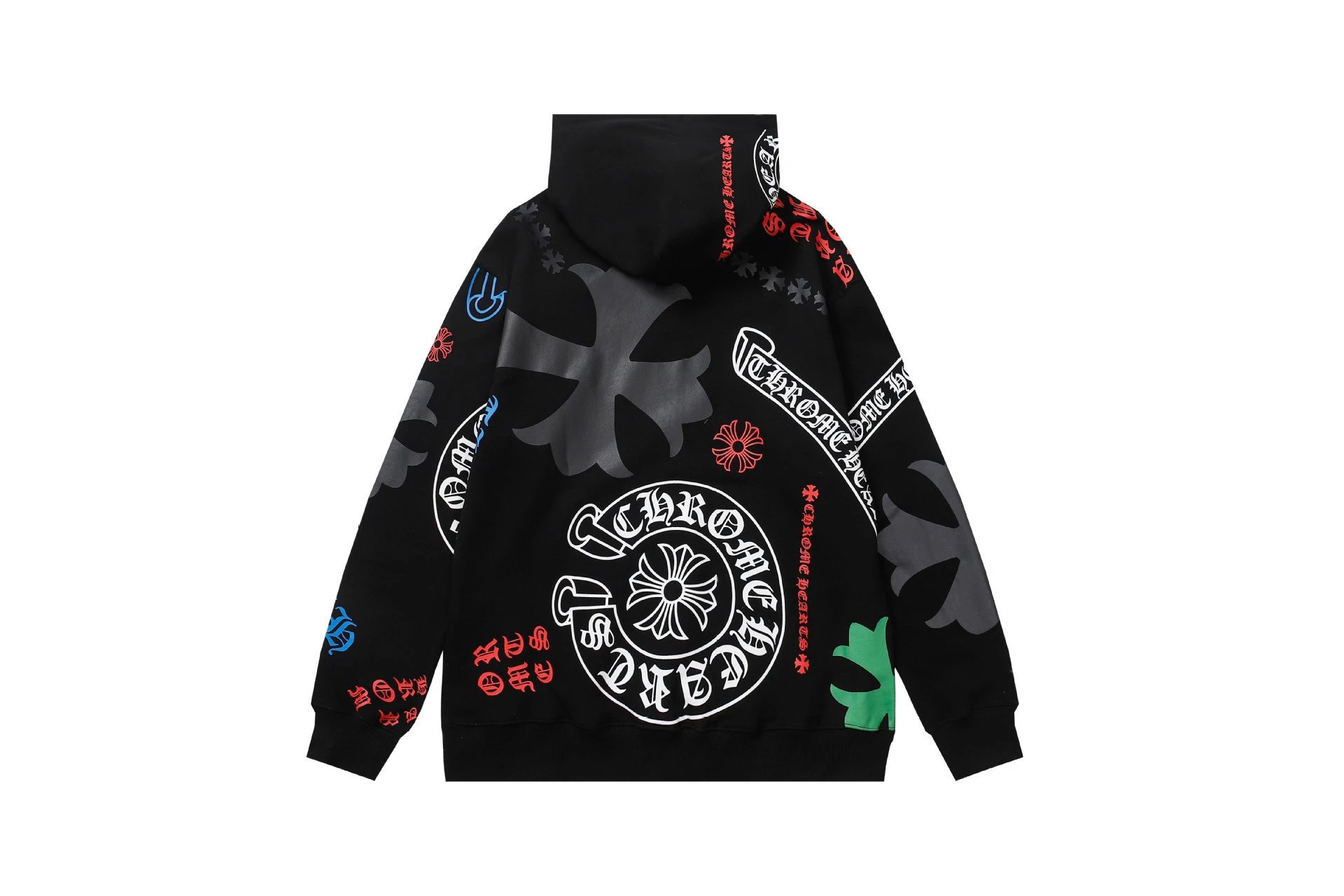 Chrome Hearts Premium Style Cross graphic hoodie Black Blue Cross for Minimal Outfits