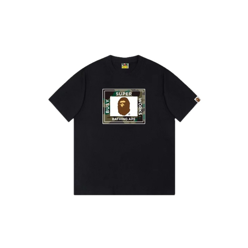 Black T-shirt with Bape ape head print