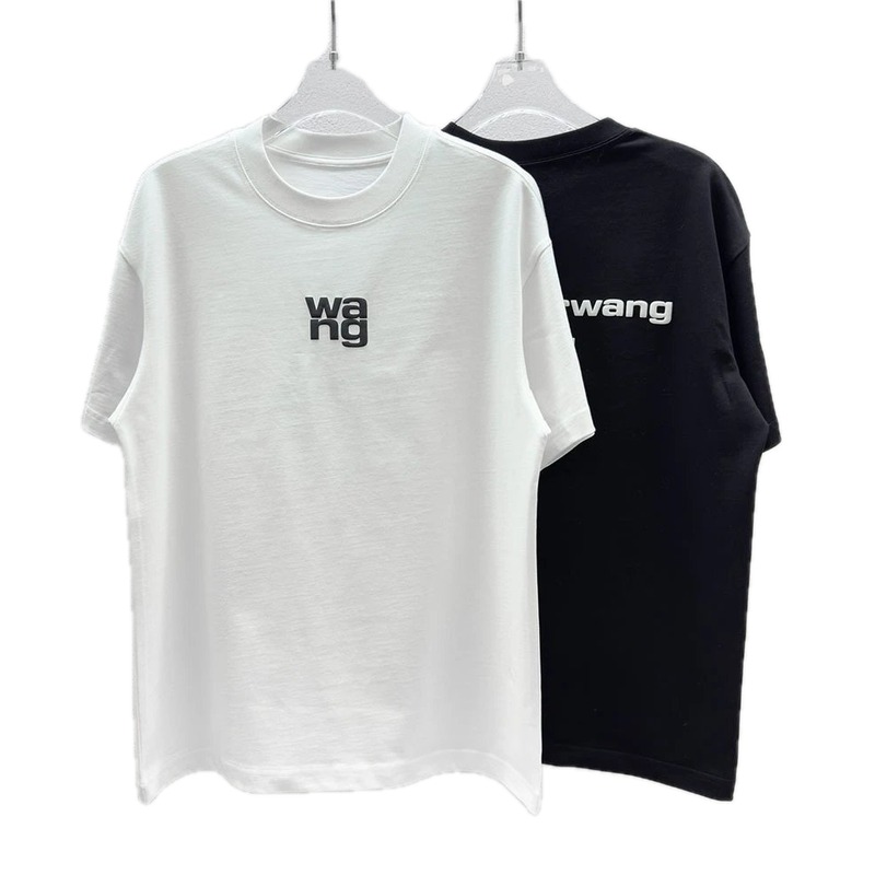 Alexander Wang Letter Print Streetwear Black and White Short-sleeve T-shirt