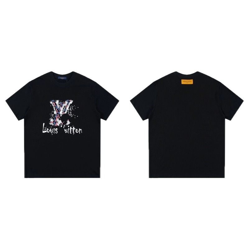 Louis Vuitton Graffiti Street Style Black T-shirt