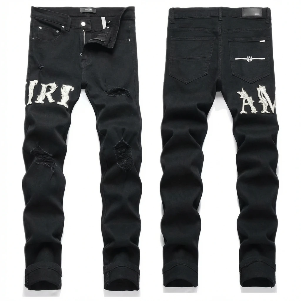 AMIRI Trendy Black Jeans with Holes