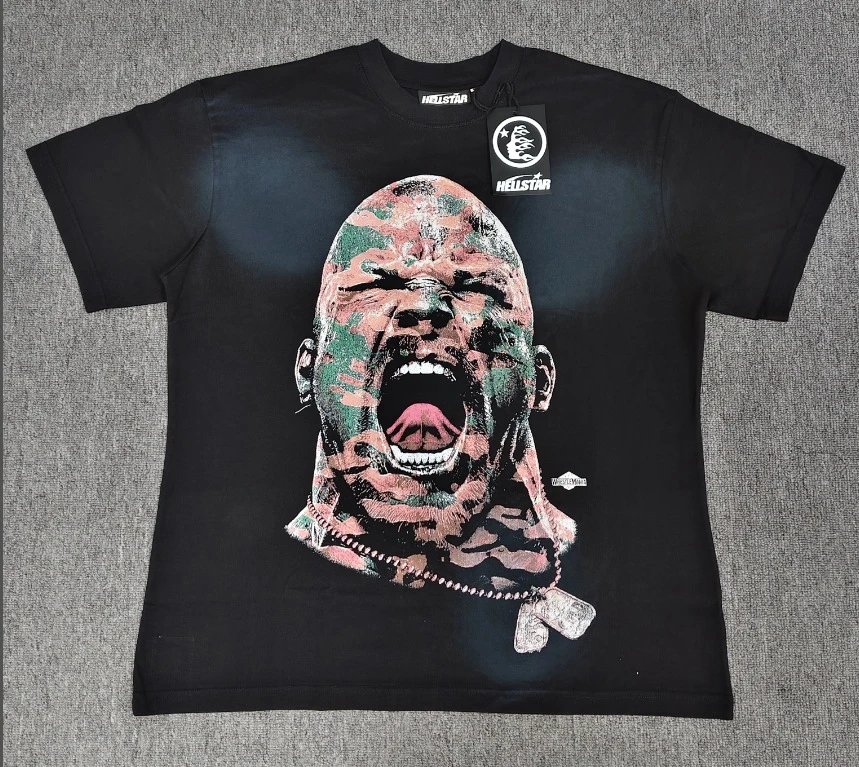 Hellstar Tyson Printed Street Style Black T-Shirt