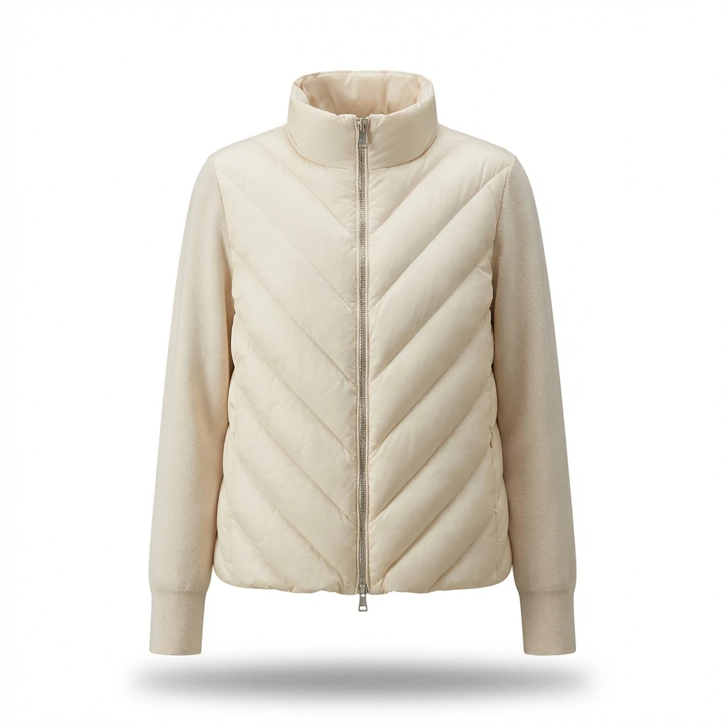Moncler Quilted Fashion Style Beige Coat
