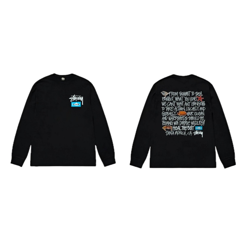 Stussy Ocean Style Black Long-sleeve