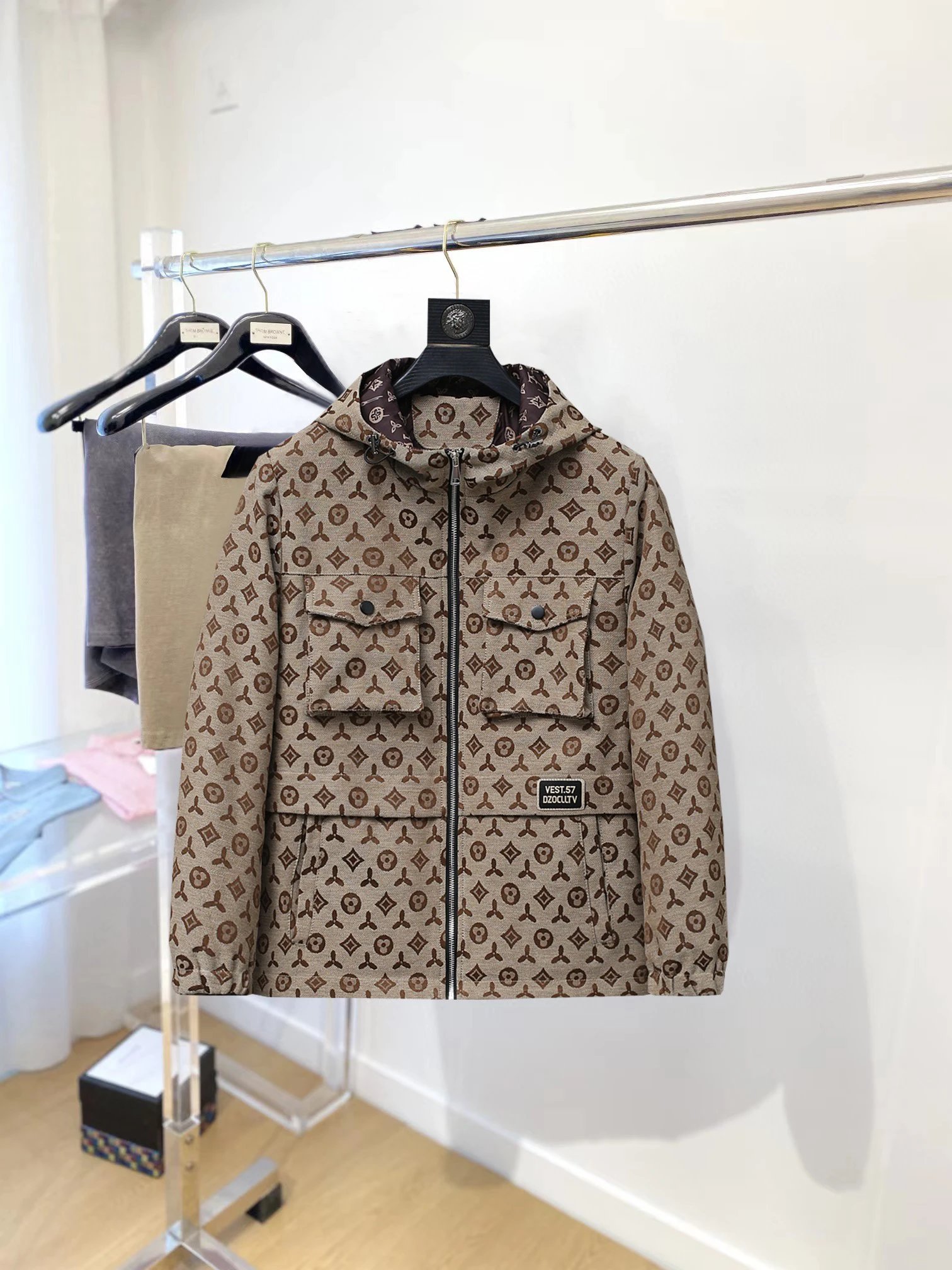 Hooded Jacket by Dior with Brown Dior Monogram Hooded Jacket