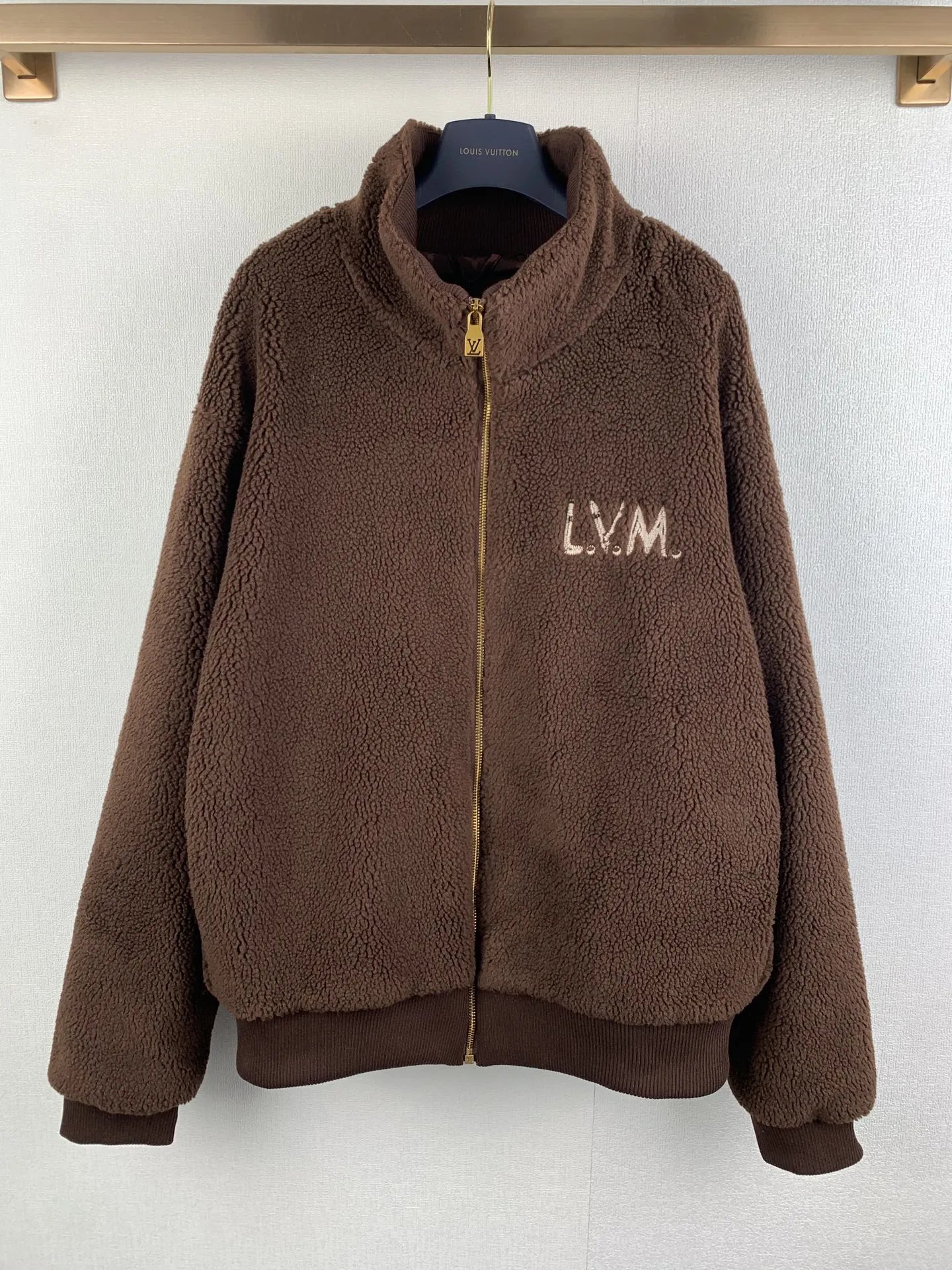 LV plush retro brown coat