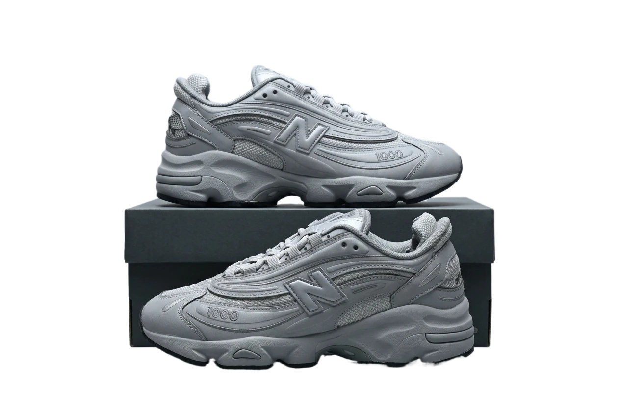 New Balance 1000 series silver-gray sports shoes