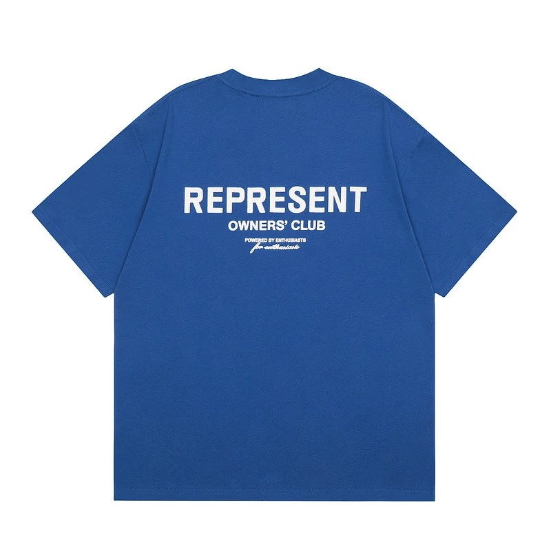 Represent Blue Style 801 Owners Club T-Shirt Airport Outfit Logo