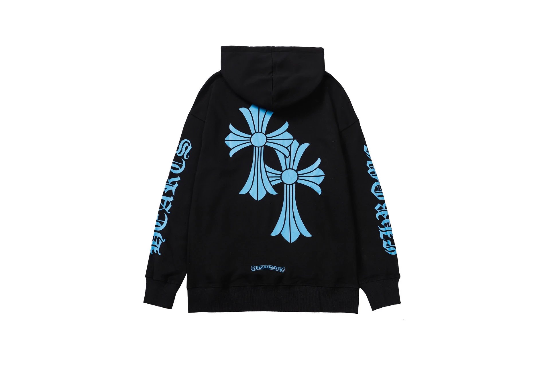 Chrome Hearts Classic Cross graphic hoodie Black Blue Cross for Daily Styling