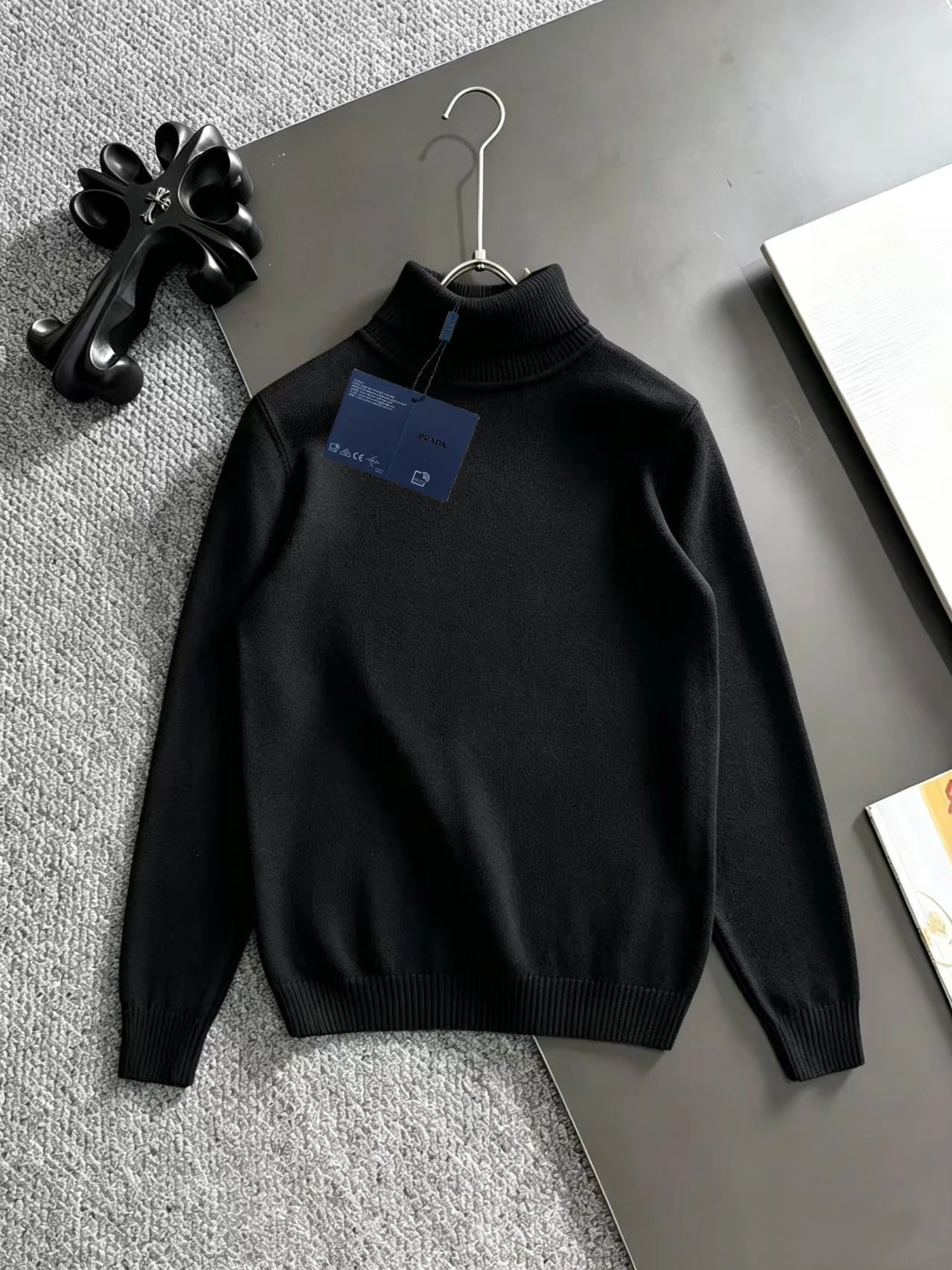 Travel Look Prada Turtleneck Sweater Zip Detail