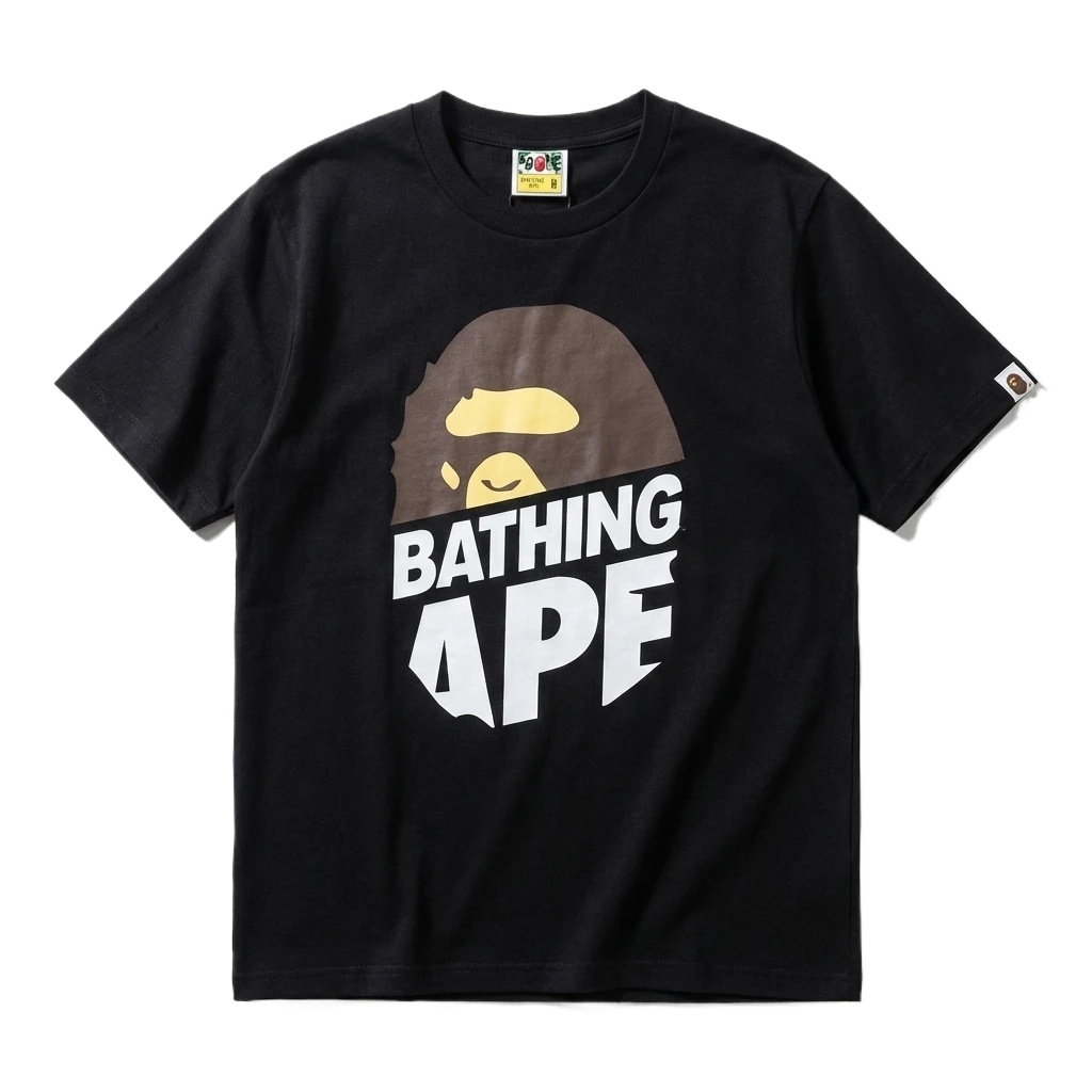 Bape Ape Head Simple Black Short-sleeve