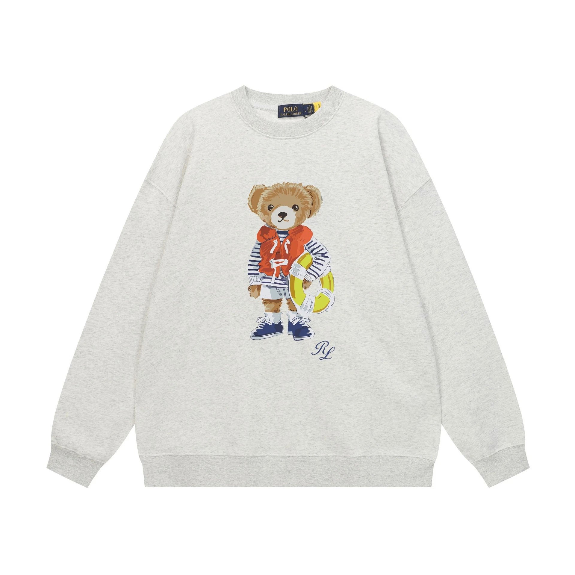 Ralph Lauren Bear Print Light Grey Sweatshirt