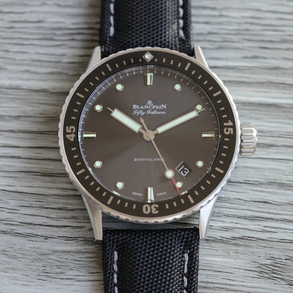 Collector Black And Silver Blancpain Fifty Fathoms Dive Watch