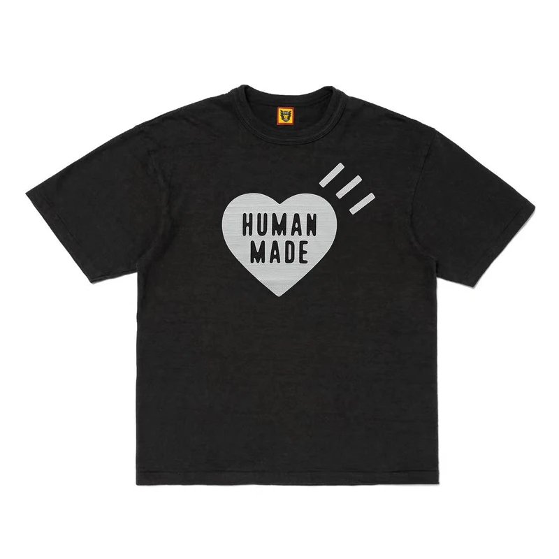 Human Made Daily Heart logo T-shirt Black Green Human for City Outfits