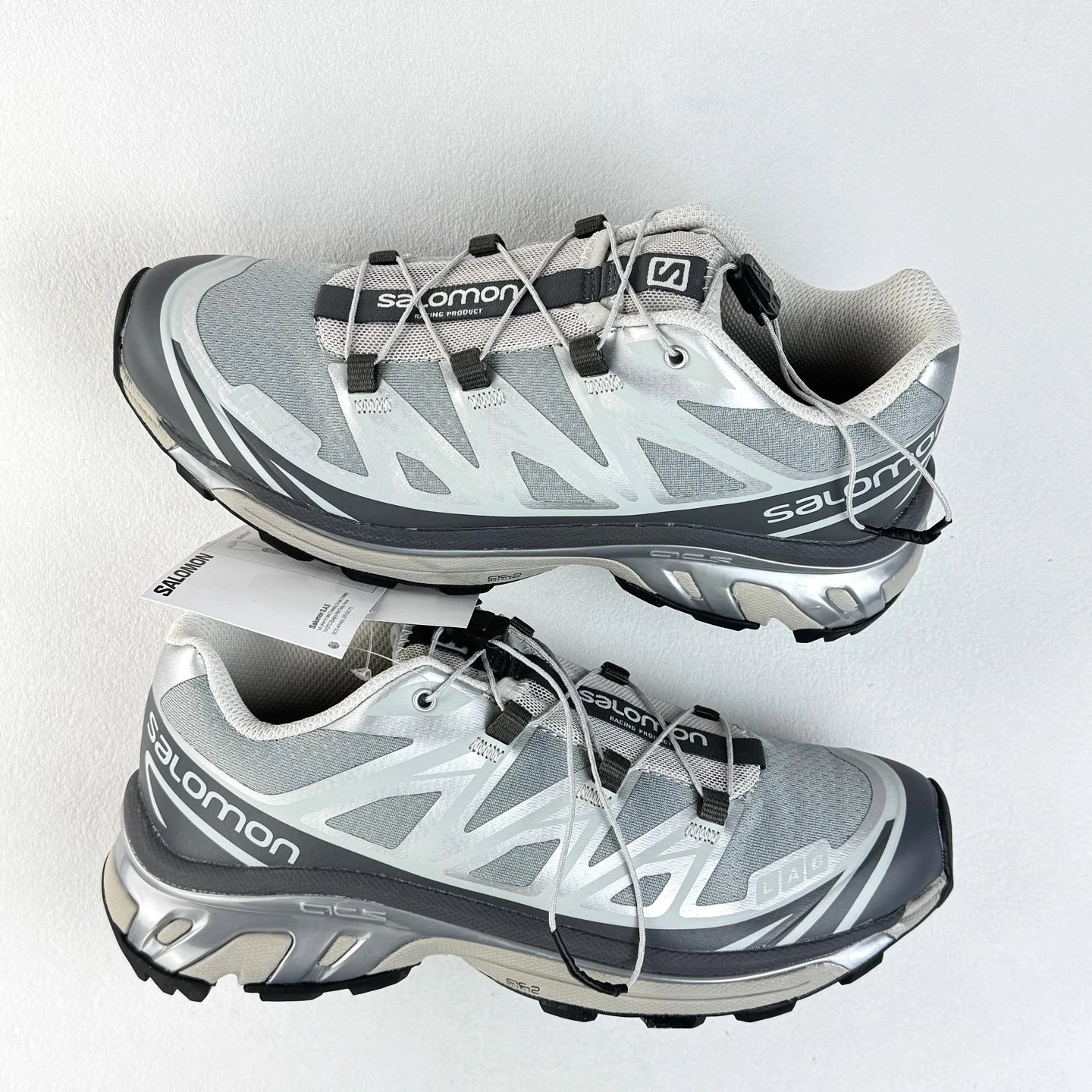 Salomon Gray Trail Sneakers Featuring Treaded Trail Sole