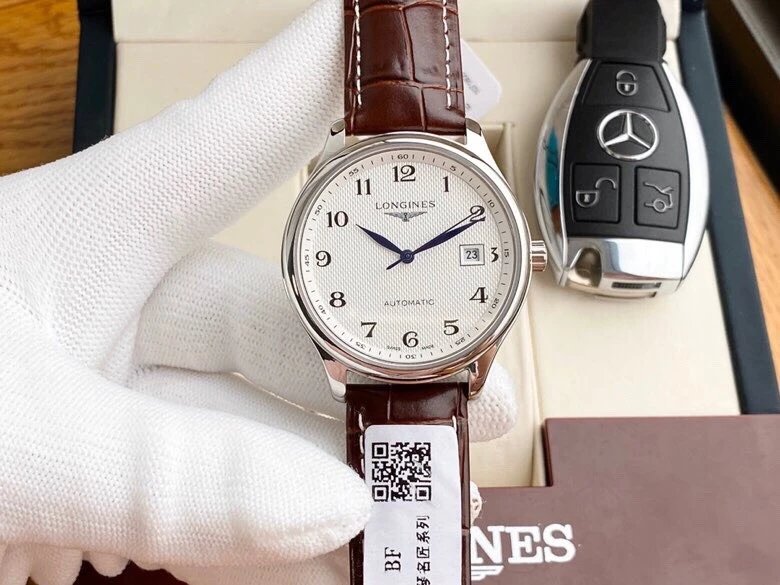 Watch by Hermes with White Dial Leather Strap Watch