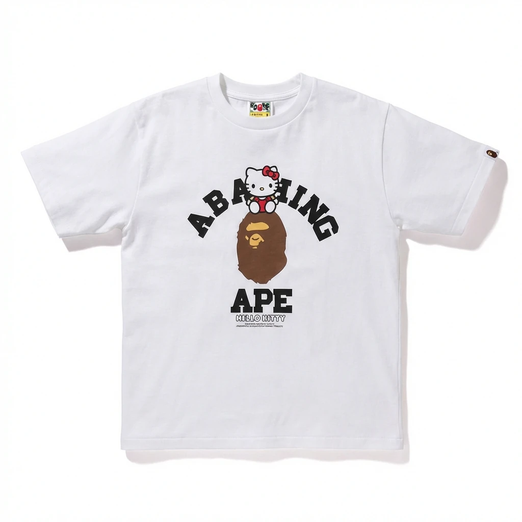 Bape Co-branded Cartoon White T-shirt