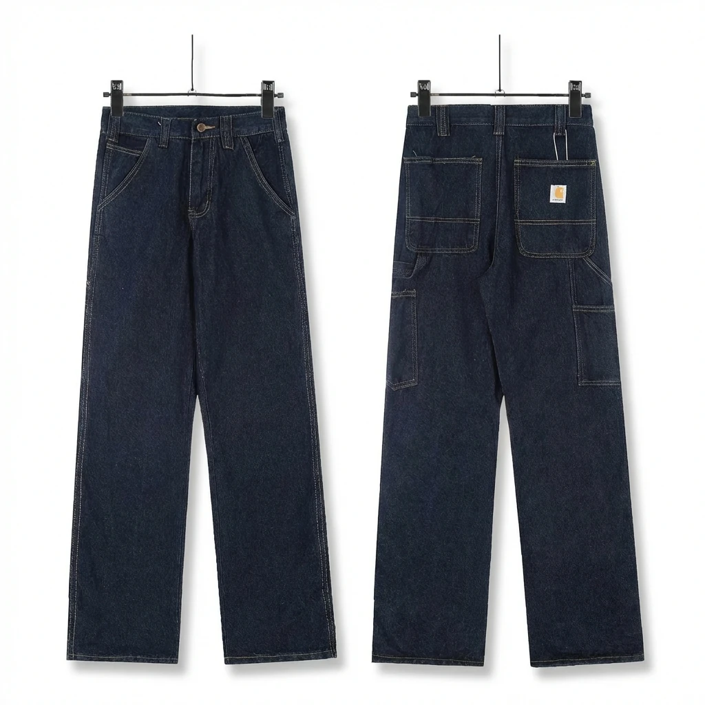 Carhartt workwear style dark blue jeans