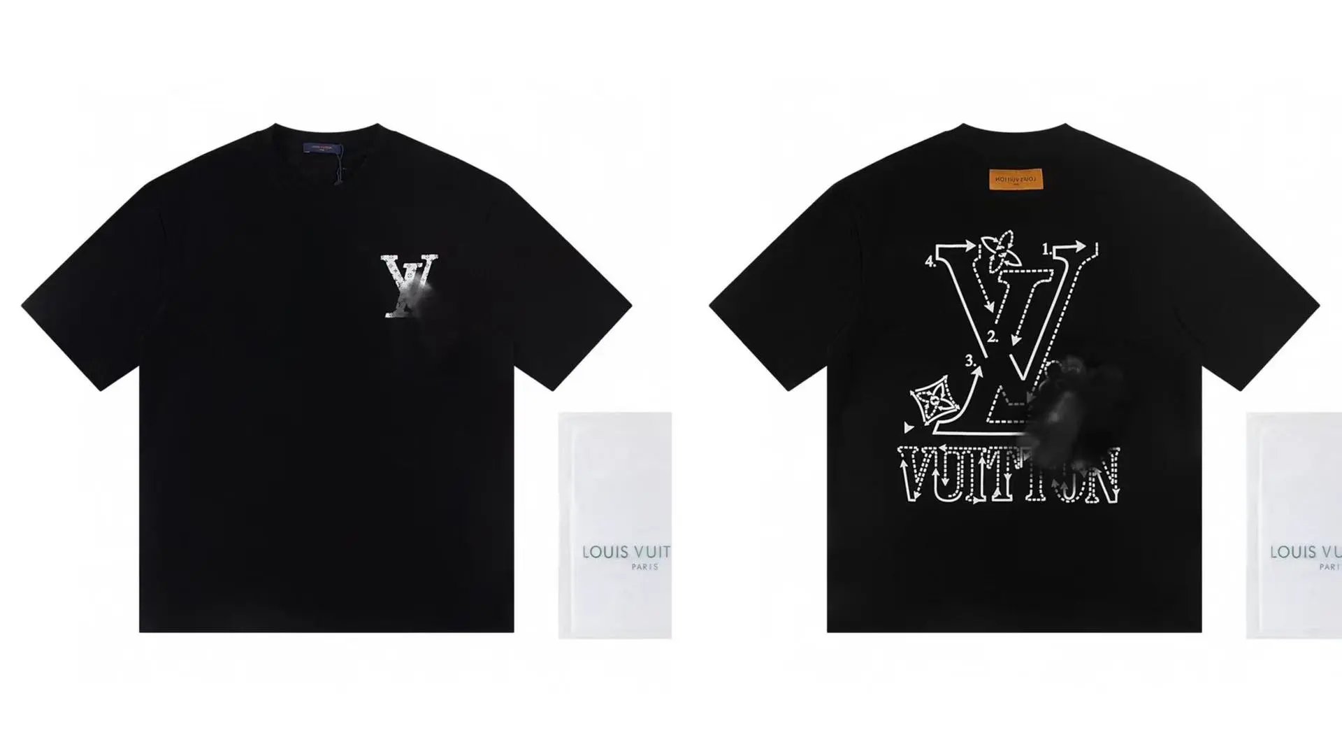 Louis Vuitton Printed Cool Style Black Short-sleeve T-shirt