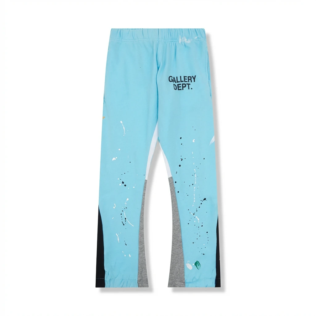 Gallery Dept graffiti-style light blue trousers