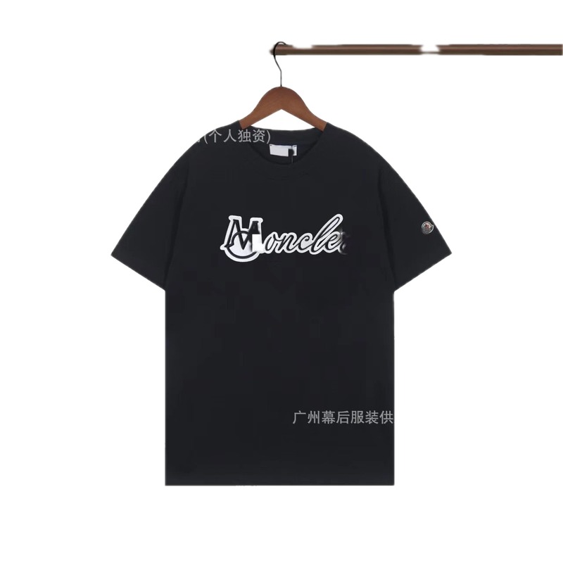 Moncler Printed Collection Streetwear Style Black T-Shirt