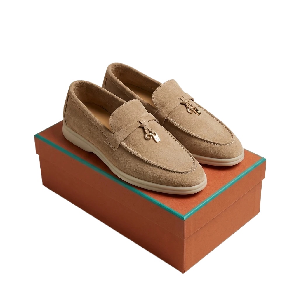 Loro Piana casual beige leather shoes