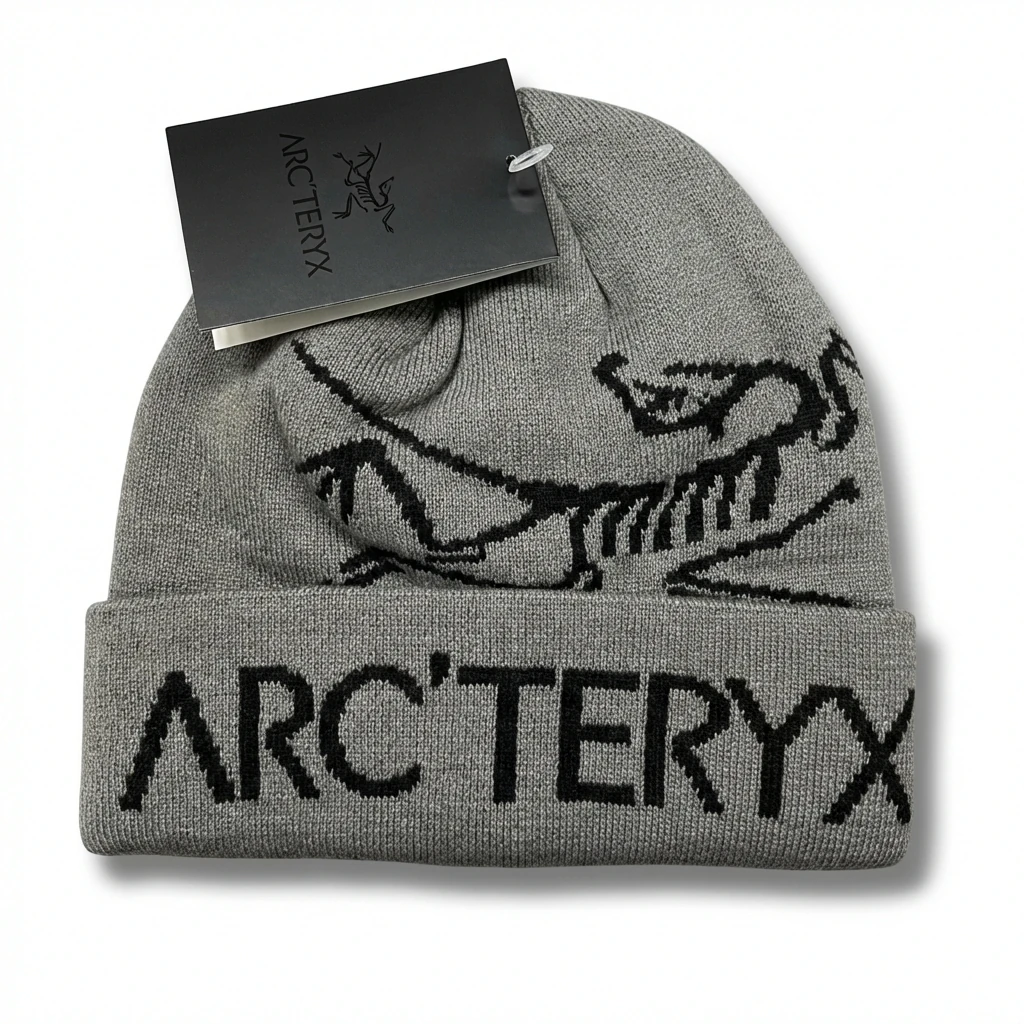 Arc'teryx minimalist style grey knitted hat