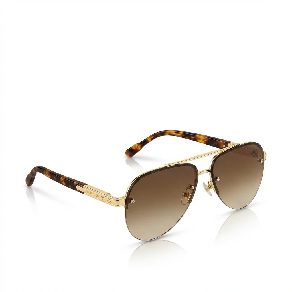 LV Pilot Style Gold Sunglasses