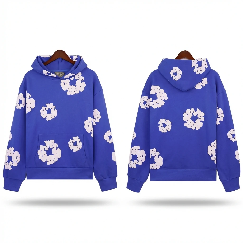 DENIM TEARS Floral Pattern Blue Sweatshirt