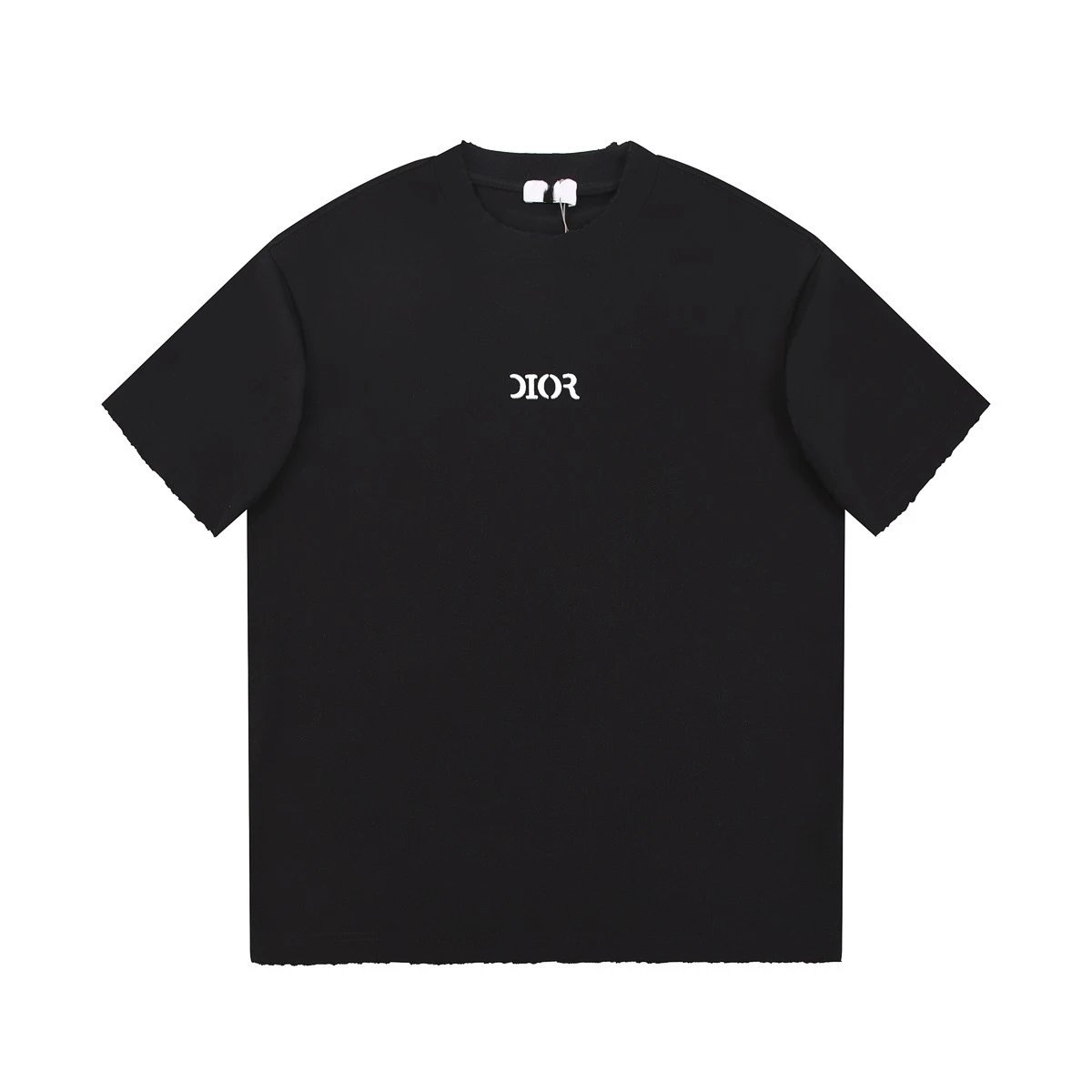 Minimalist Black Short-sleeve T-shirt with Dior Lettering