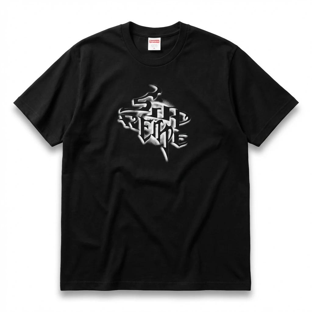 Supreme Flame Wind Black T - Shirt